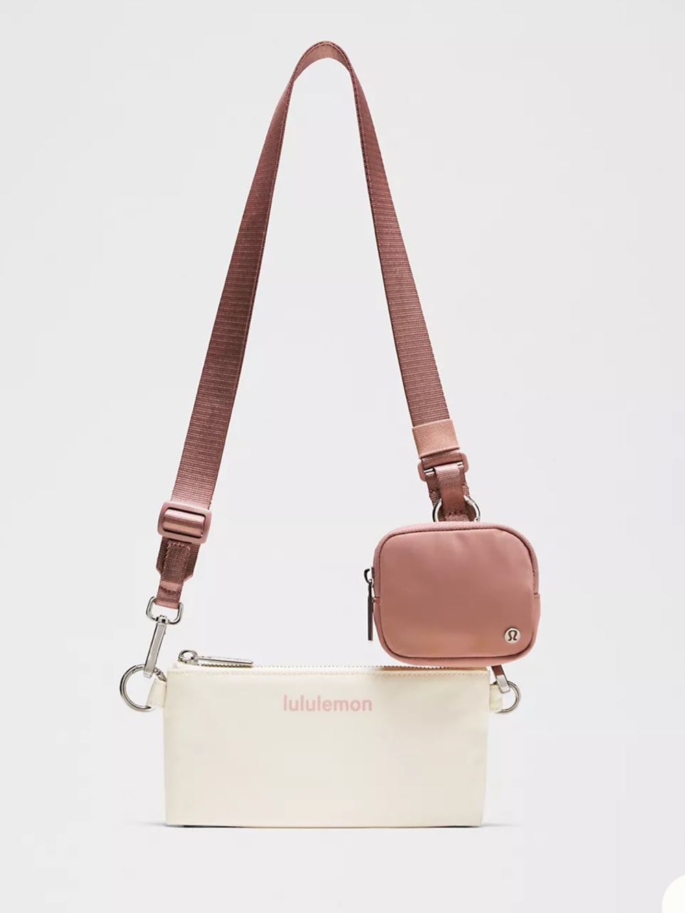 lululemon athletica Dual-Pouch Crossbody in Blush and Cream